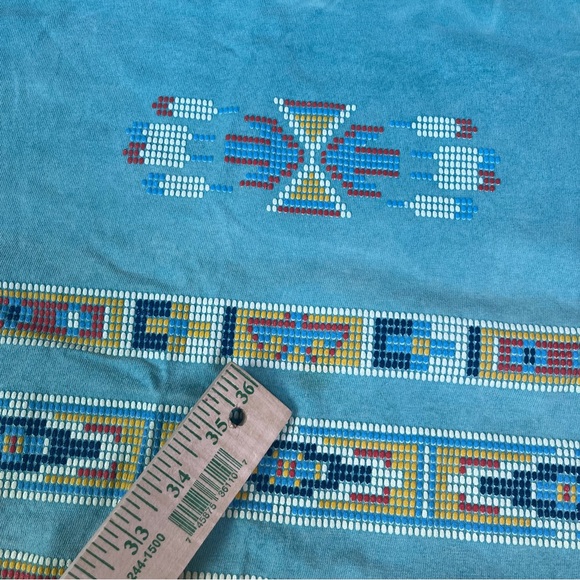 Vintage 90s Native-Indian Beaded Tie-Dyed T-Shirt Large 100% Cotton - Picture 3 of 14